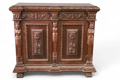 ANTIQUE HIGHLY CARVED SERVER