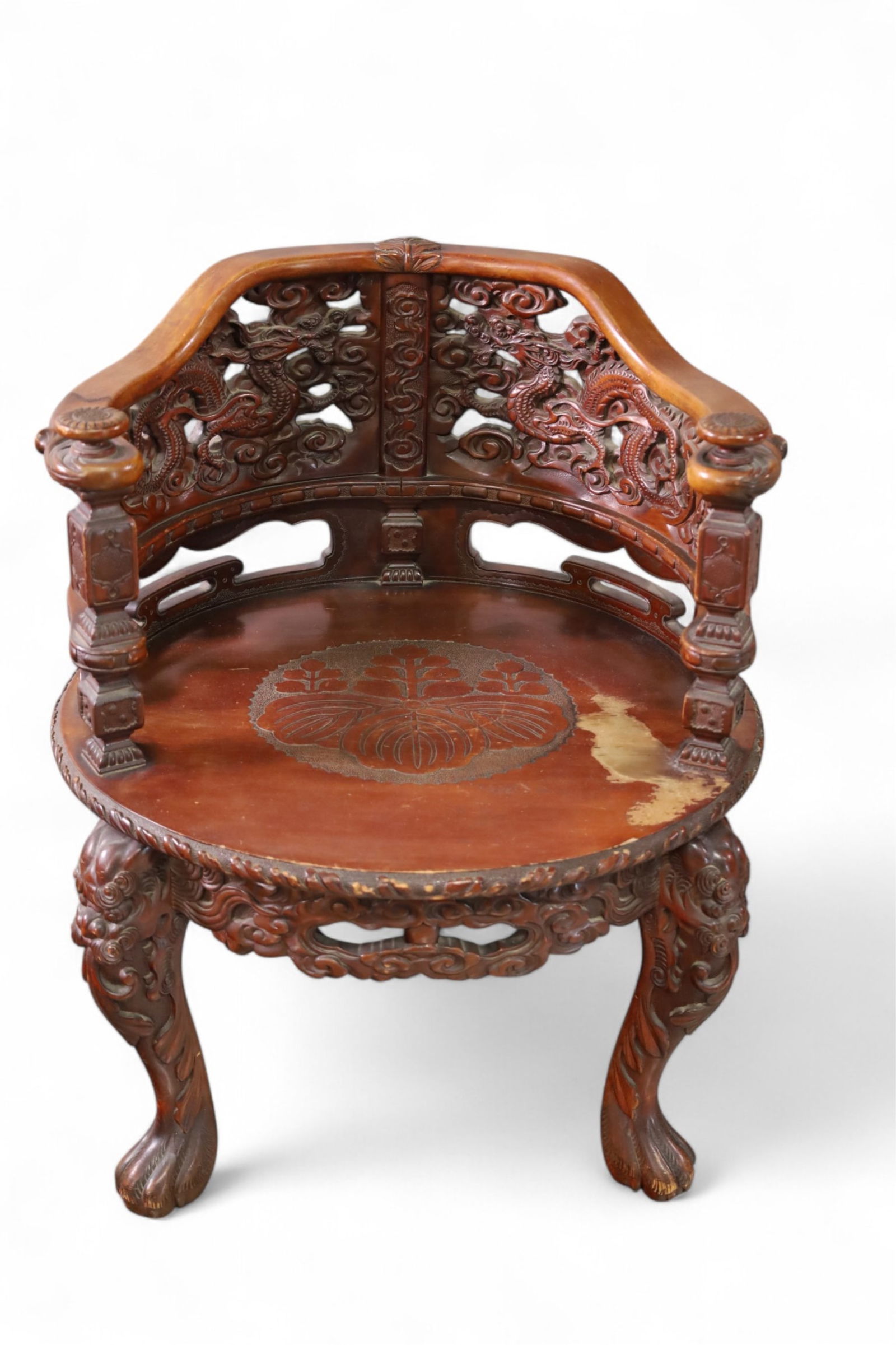 CARVED ASIAN ARMCHAIR (1 of 4)