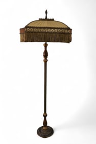 WOOD AND GESSO FLOOR LAMP
