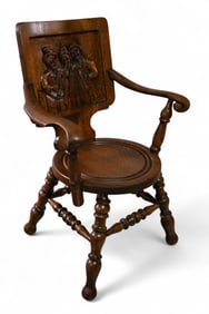CARVED OAK PUB CHAIR