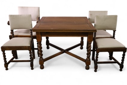 ENGLISH OAK TABLE & CHAIRS