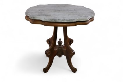 MARBLE TOP PARLOR TABLE