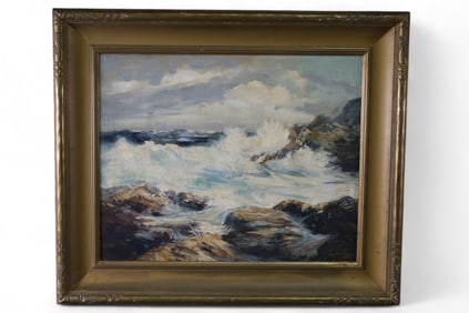 LARGE SEASCAPE OIL PAINTING