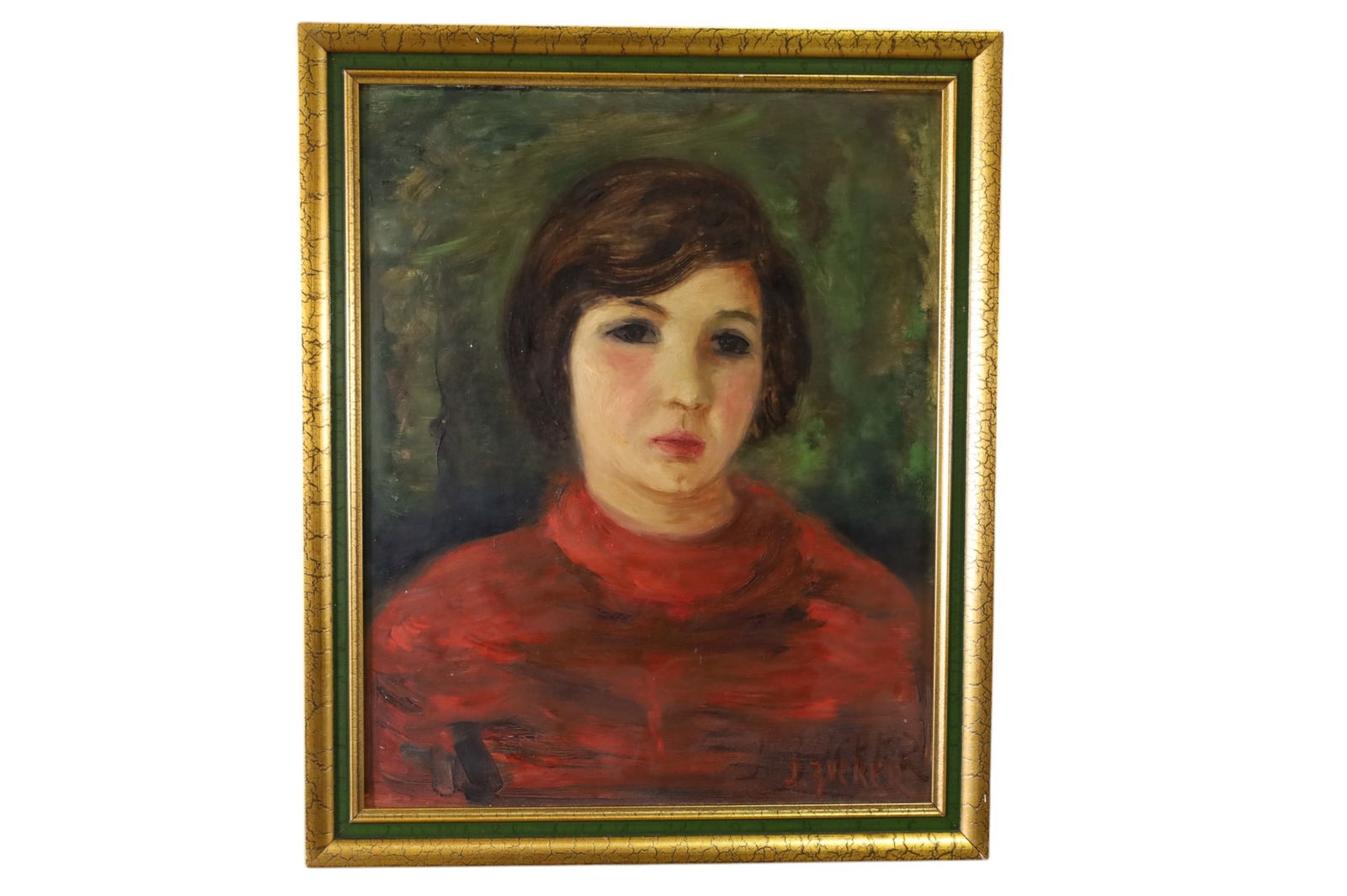 JACQUES ZUCKER PORTRAIT PAINTING: OIL ON BAORD, SIGNED JACQUES ZUCKER, PORTRAIT PAINTING. 17" x 20" IN FRAME.