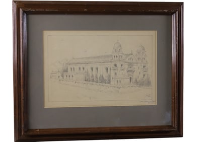 SAN XAVIER DEL BAC MISSION PENCIL DRAWING