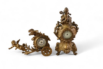 2 ART NOUVEAU CLOCKS (AS IS)