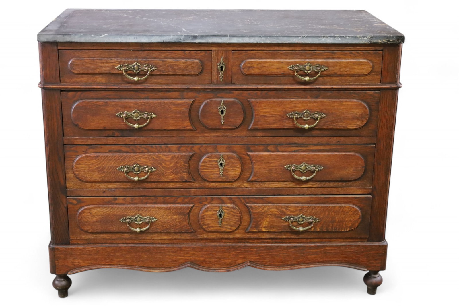 MARBLE TOP OAK CHEST (1 of 3)