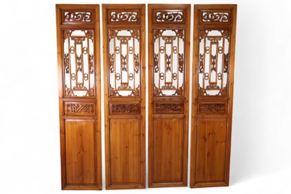 SET OF 4 CARVED CHINESE PANELS