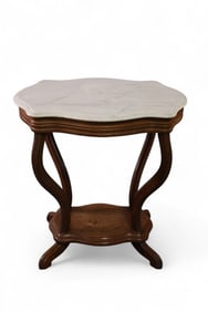 MARBLE TOP PARLOR TABLE