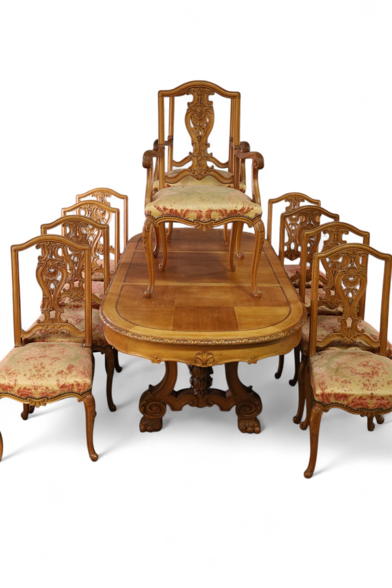 HIGHLY CARVED DINING TABLE & 10 CHAIRS (1 of 8)