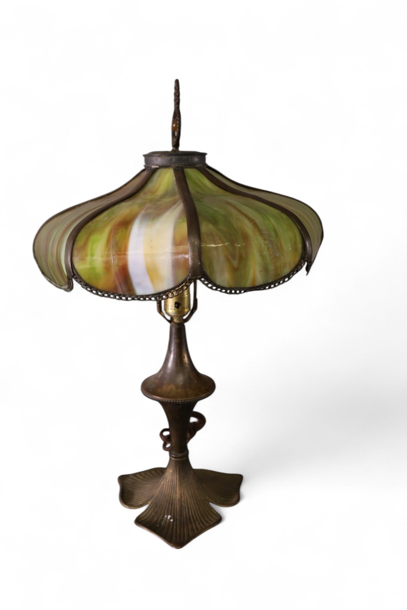 SLAG GLASS TABLE LAMP (1 of 4)