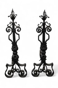 PAIR OF ANDIRONS