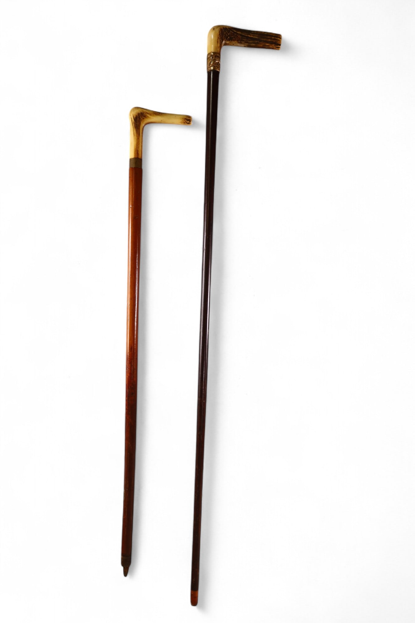 2 STAG HANDLED WALKING STICKS (1 of 3)