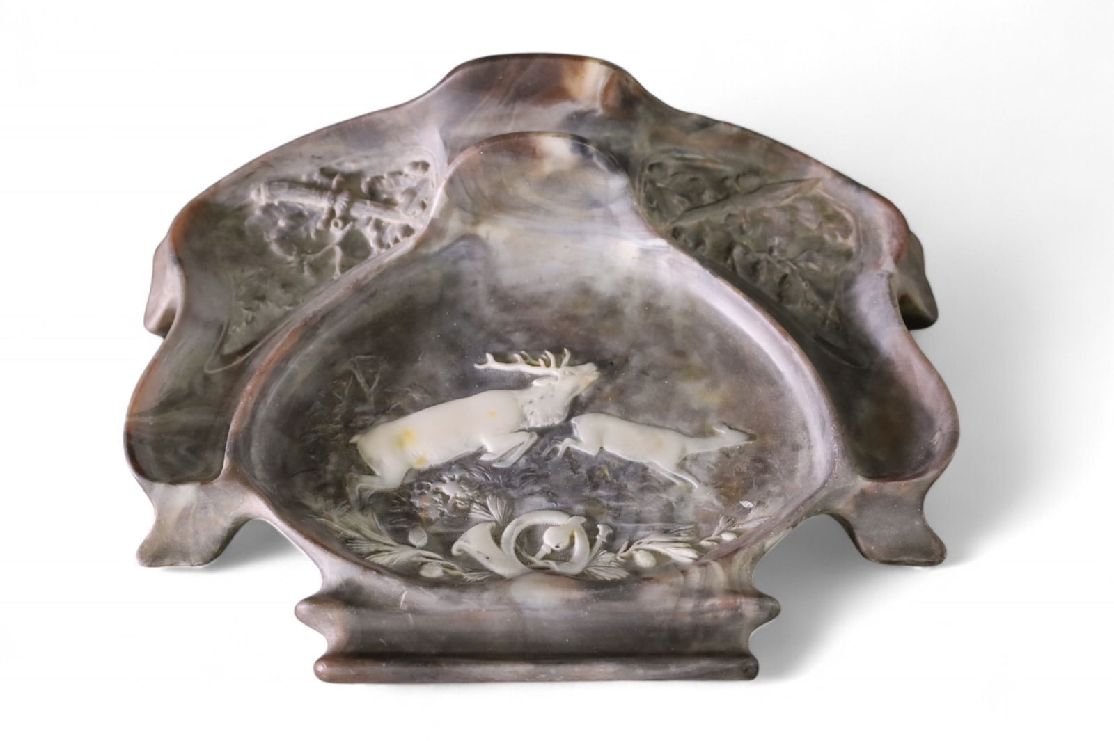 INKWELL: INCOLAY INKWELL, WITH LETTER HOLDER. 11" W.