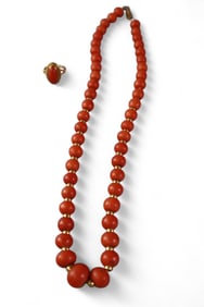 CORAL NECKLACE AND RING