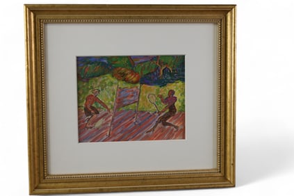 MARY ABASCAL "TENNIS" WATERCOLOR