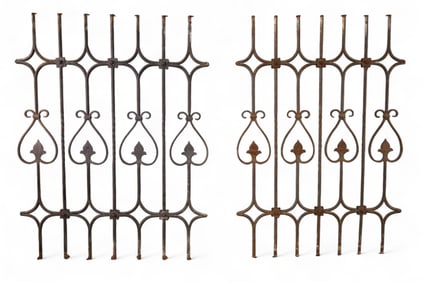 PAIR OF IRON FENCE PANELS