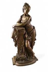 LARGE LOUIS KLEY BRONZE LADY STATUE