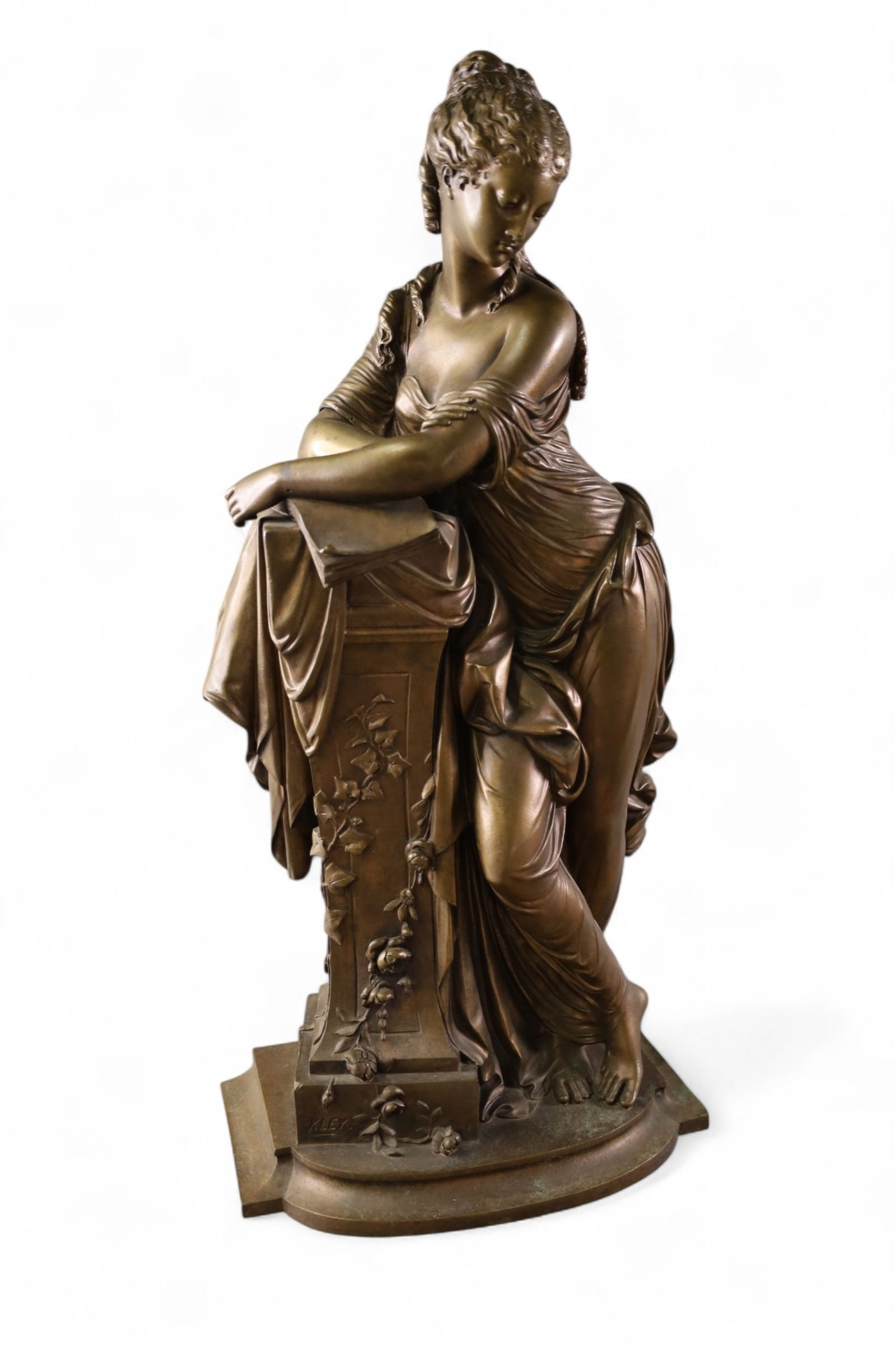LARGE LOUIS KLEY BRONZE LADY STATUE (1 of 3)