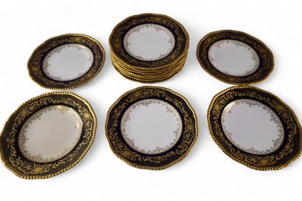 12 COALPORT FOR TIFFANY DINNER PLATES
