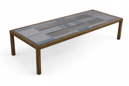 LARGE STAINED GLASS COFFEE TABLE