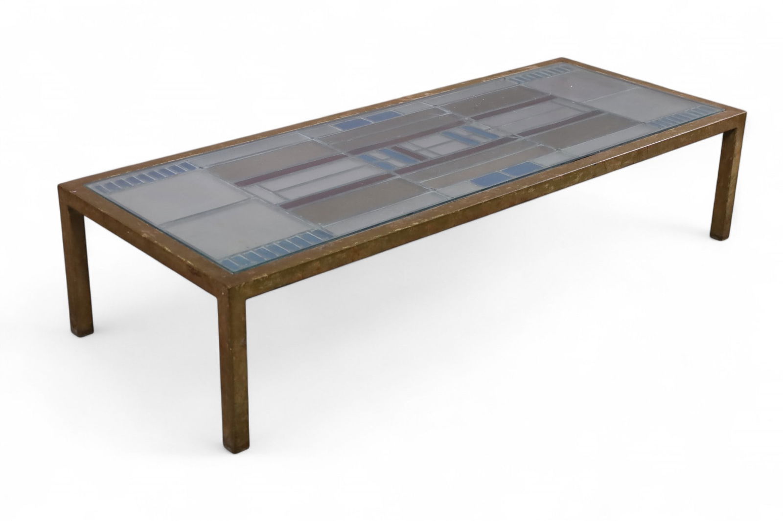 LARGE STAINED GLASS COFFEE TABLE (1 of 5)