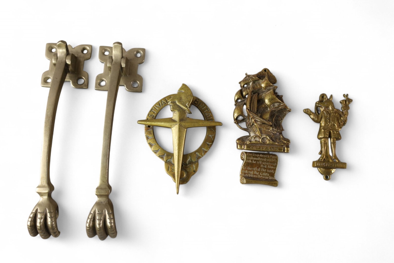 COLLECTION OF DOOR KNOCKERS: 5 DOOR KNOCKERS, 4" - 8" L
