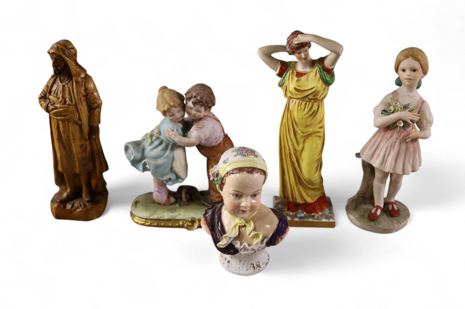 PORCELIAN FIGURES: INCLUDING DRESDEN, CYBIS AND MORE. 5" -8" H