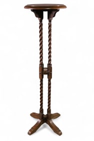 ANTIQUE OAK PLANT STAND