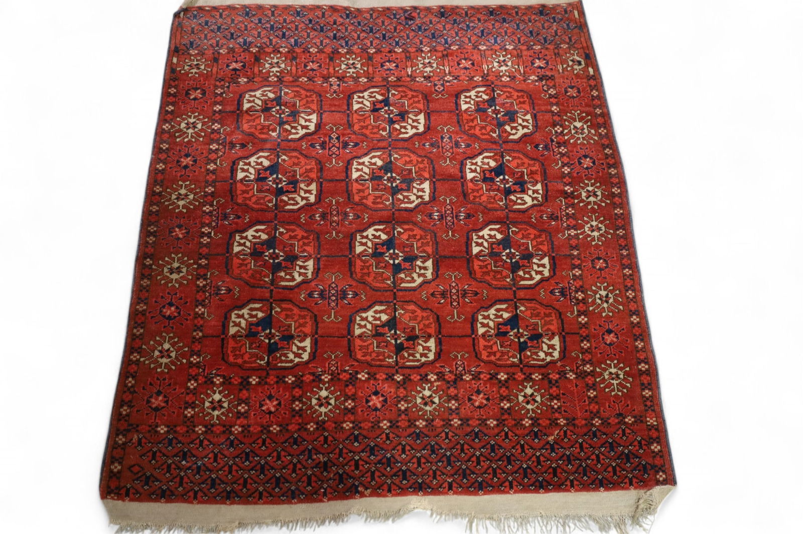 APPROX 3' x 3' 7" HANDMADE WOOL RUG (1 of 2)