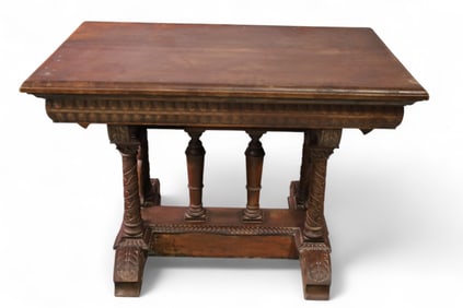 HIGHLY CARVED LIBRARY TABLE