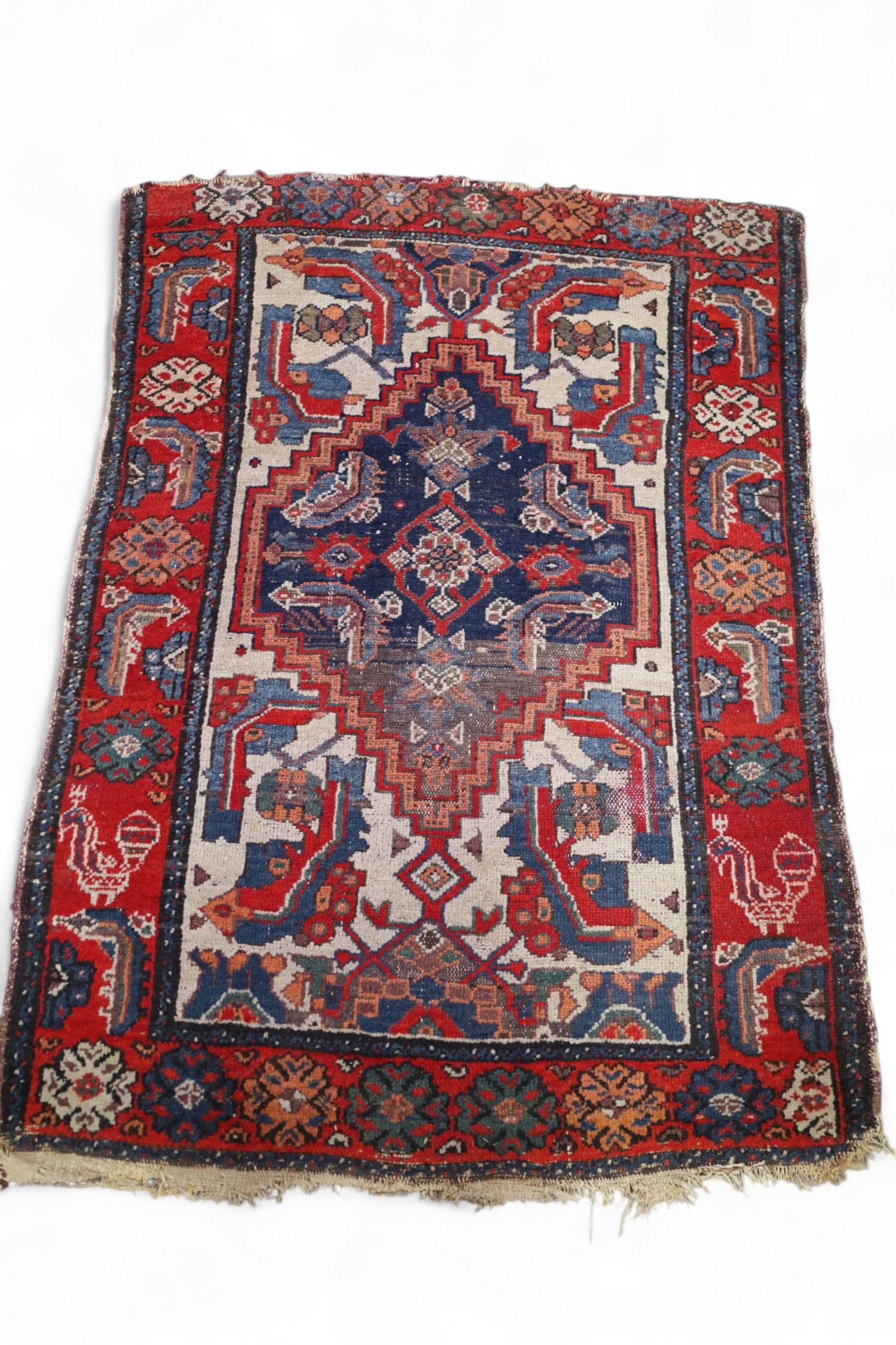 APPROX 3' 9" x 2' 10" HANDMADE WOOL RUG (1 of 3)