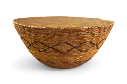 LARGE MISSION INDIAN BASKET