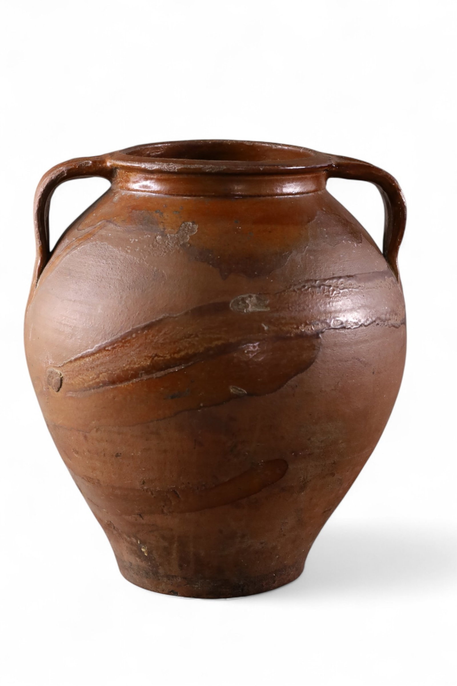 TERRA COTTA VASE: LARGE TERRA COTTA VASE, 14" H.