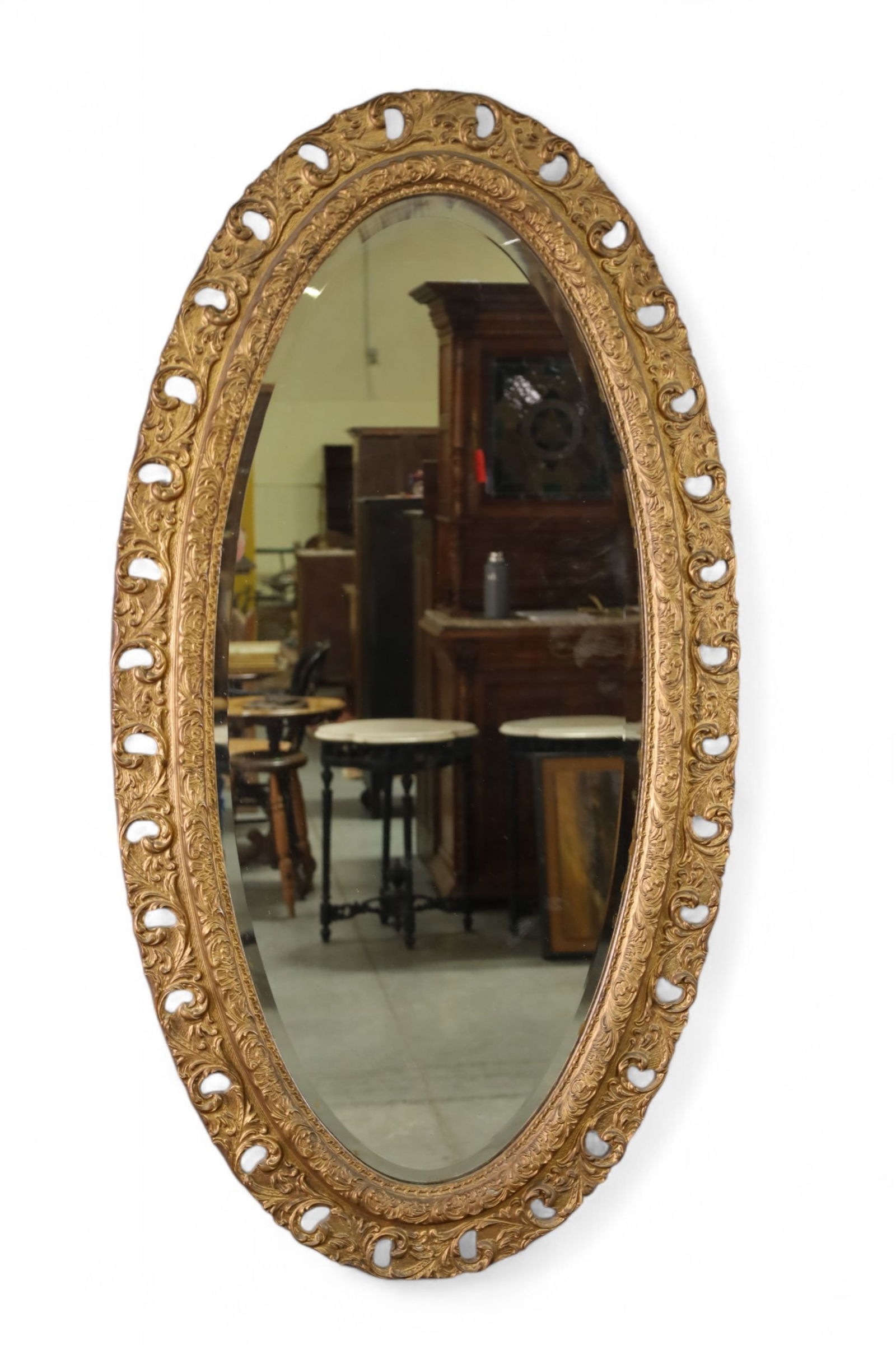 ANTIQUE GOLD GILT WALL MIRROR (1 of 3)