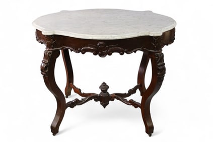 VICTORIAN MARBLE TOP PARLOR TABLE