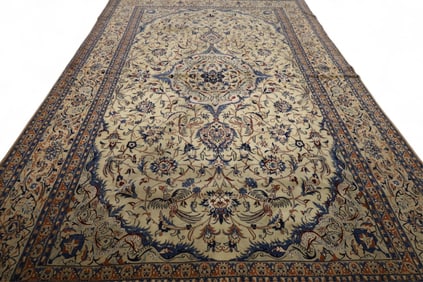APPROX 13' 10" x 8' 6" HANDMADE WOOL RUG