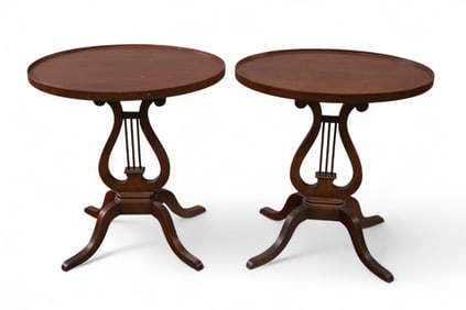PAIR OF MAHOGANY LAMP TABLES