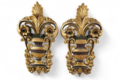 PAIR OF GILT WOOD SCONCES