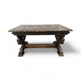 LARGE FRENCH RENAISSANCE LIBRARY TABLE