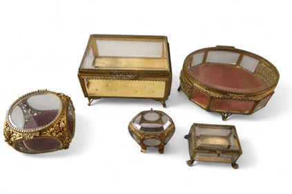 5 GILT DRESSER BOXES