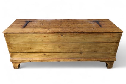 LARGE PRIMITIVE PINE BLANKET CHEST