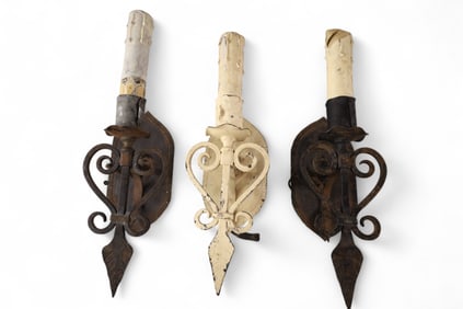 3 SPANISH STYLE WALL SCONCES