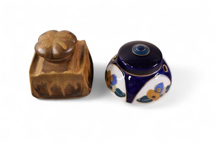 2 INKWELLS (1 IS DENBAC)