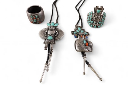 4 PCS NATIVE AMERICAN STYLE JEWELRY
