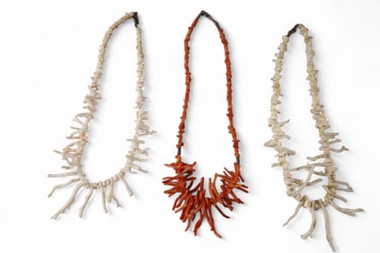 3 CORAL NECKLACES