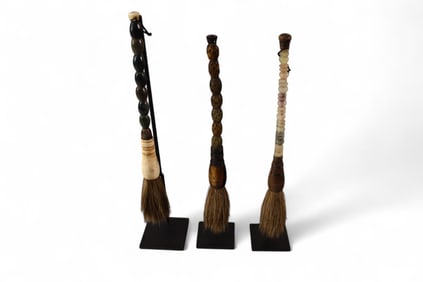 3 CHINESE CALLIGRAPHY BRUSHES