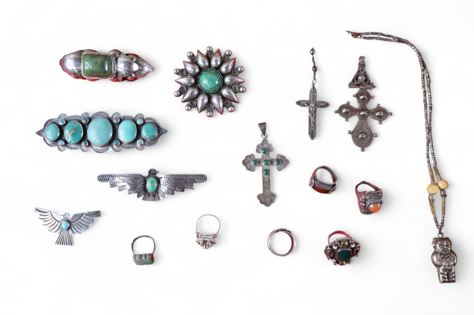 GROUPING OF MEXICAN STERLING JEWELRY (1 of 8)