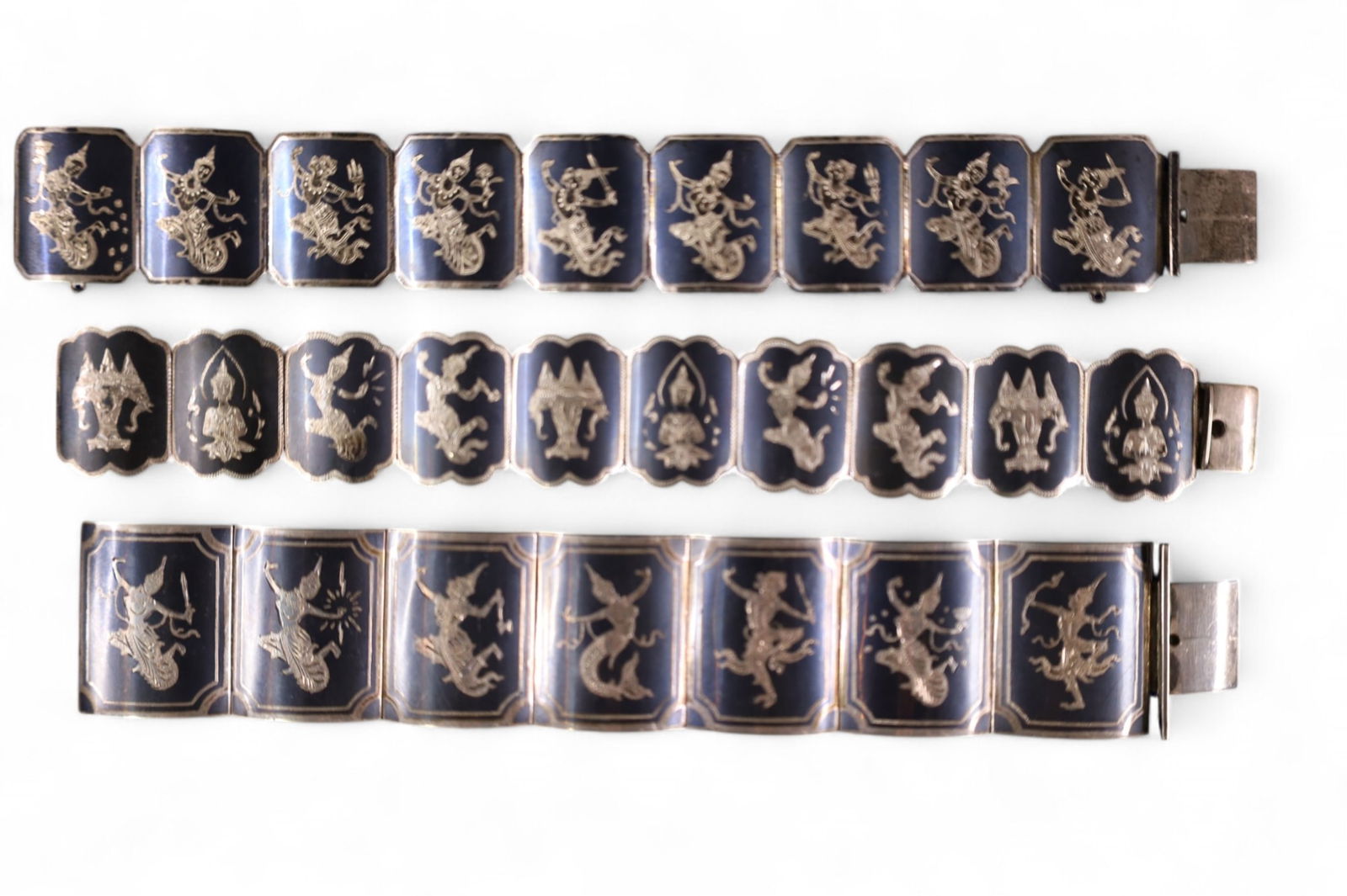 3 SIAM SILVER BRACELETS (1 of 3)