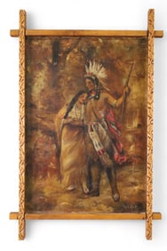 NATIVE AMERICAN OIL PAINTING
